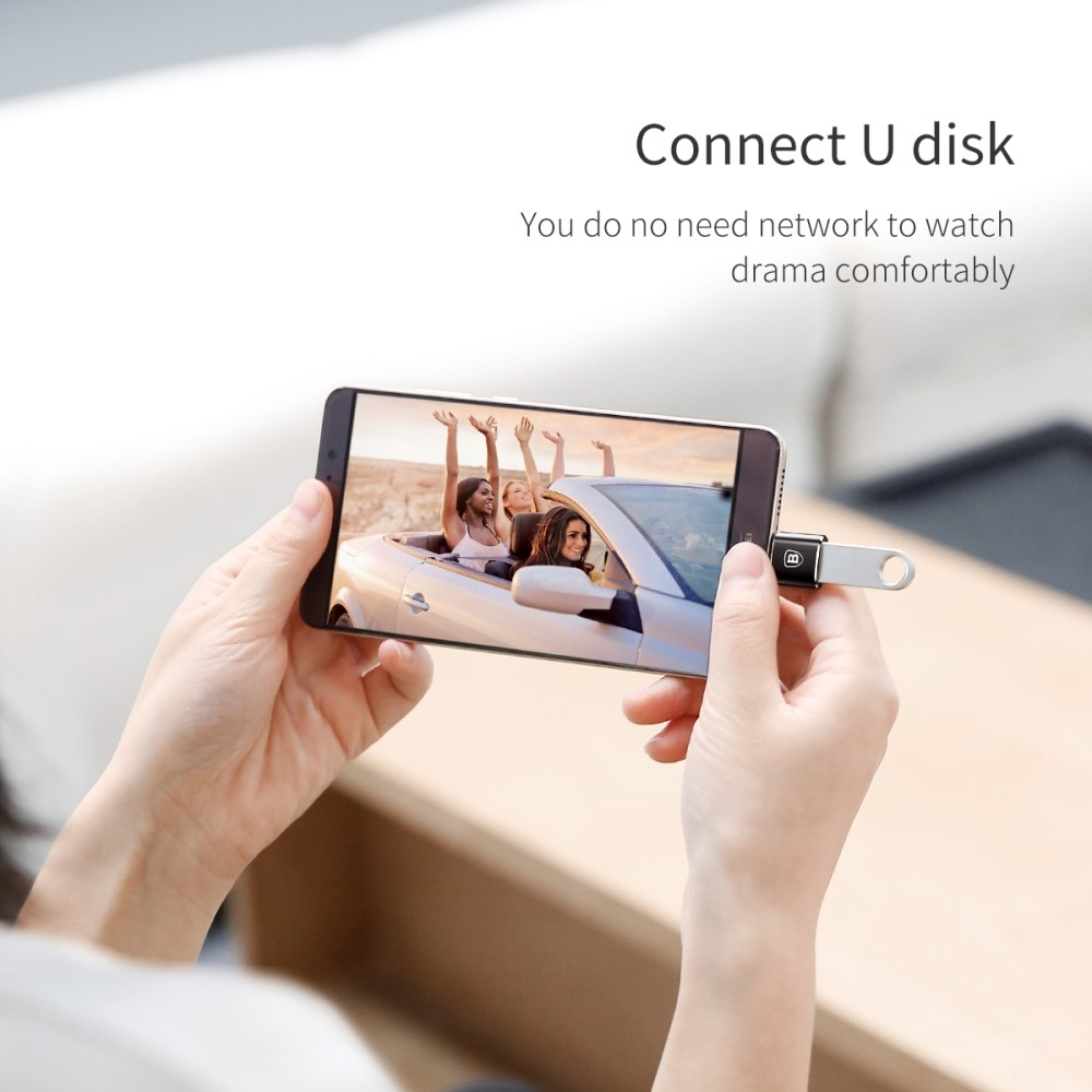 USB 2.0 (2.4A) auf USB C Adapter Konverter - Schwarz