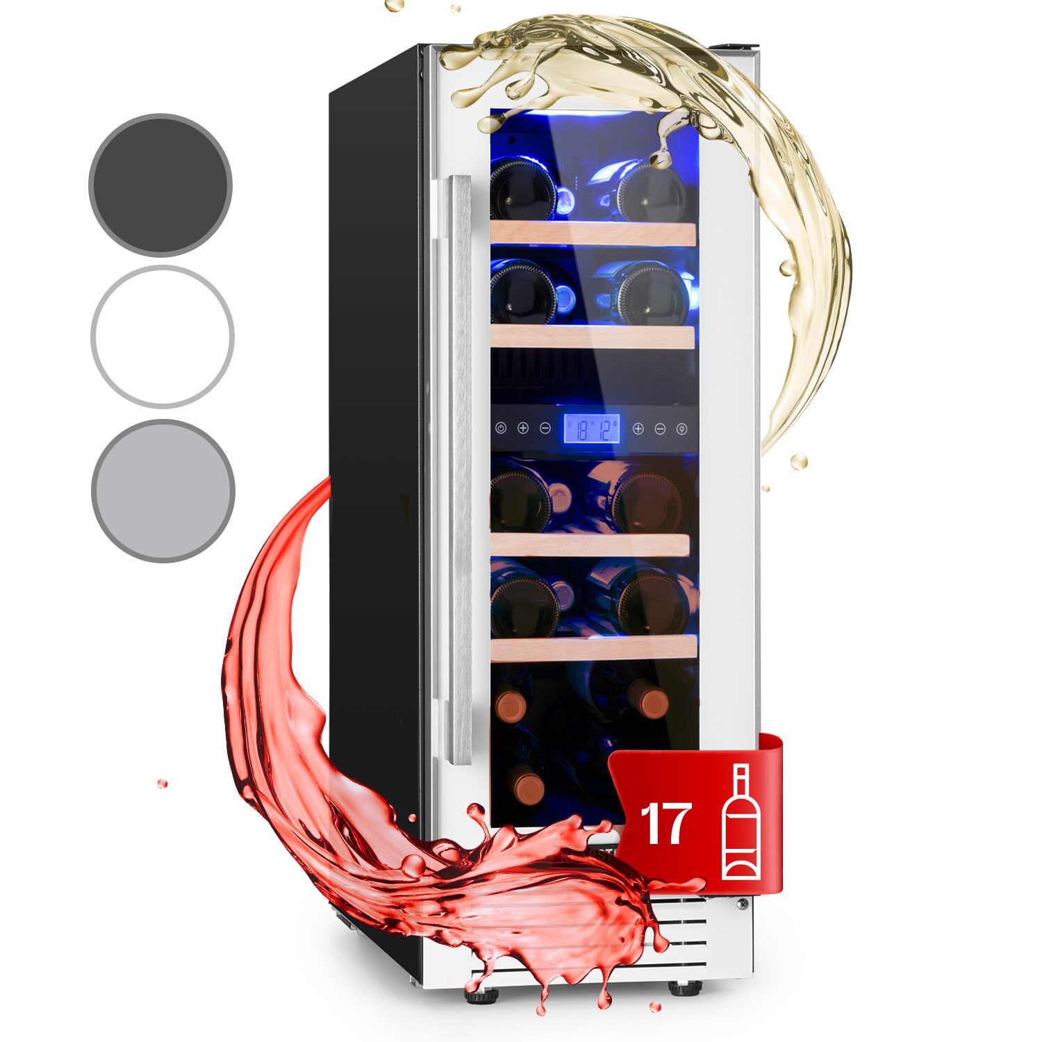 Vinovilla 17 Built-In Duo Zweizonen-Weinkühlschrank 53l 17 Fl. 3-Farben Glastür