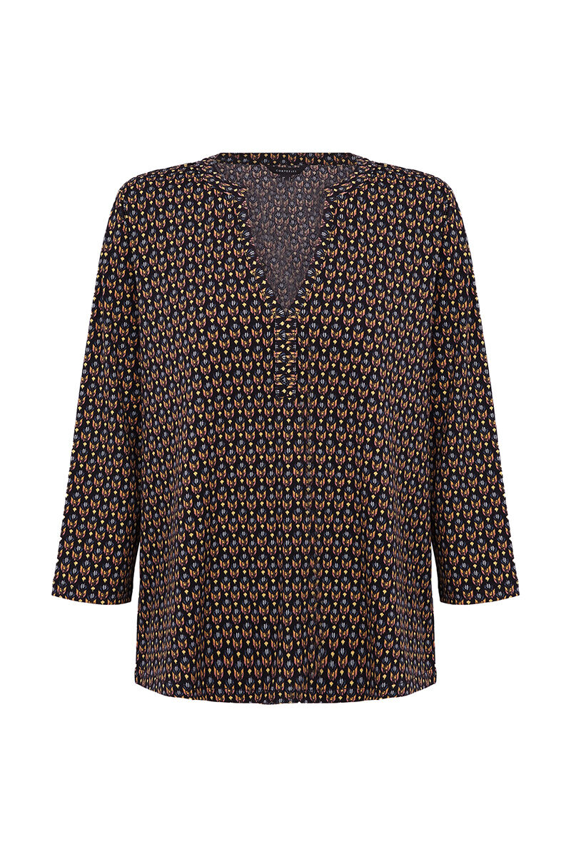 Top em ponto Cuello - Multicolorido