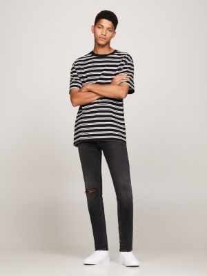 Camiseta listrada de gola redonda