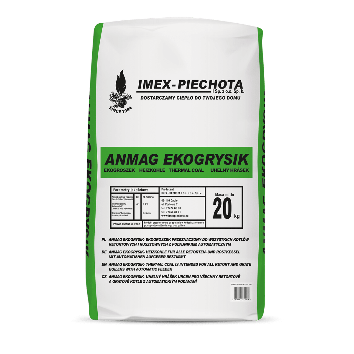 ANMAG steenkool 5 - 15 mm 20kg x 15 zakken 300kg pallet