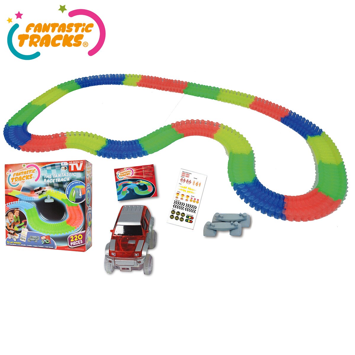 Fantastic Tracks® Autorennbahn Rennstrecke 516 Teile Fantastic Tracks Mega Set