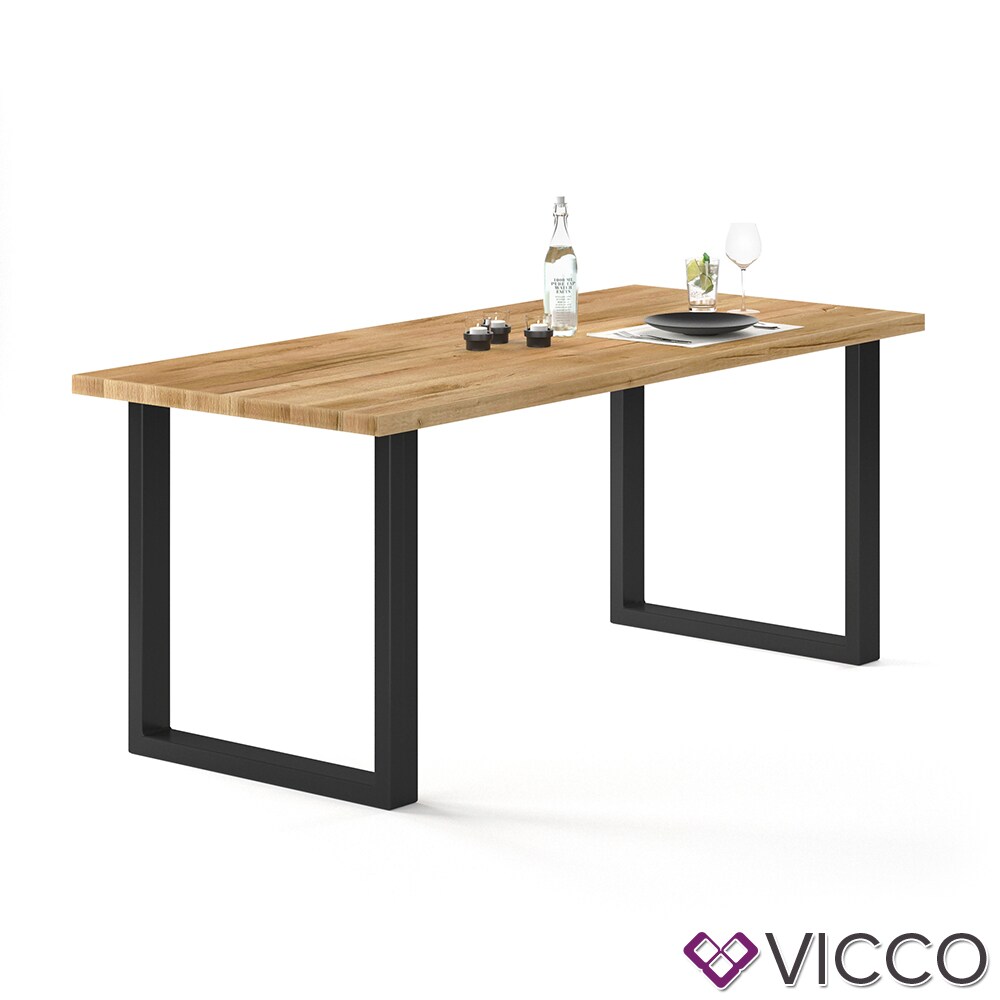 Vicco Tischbeine Loft Tischkufen pulverbeschichtet 2er Set 72x70 cm