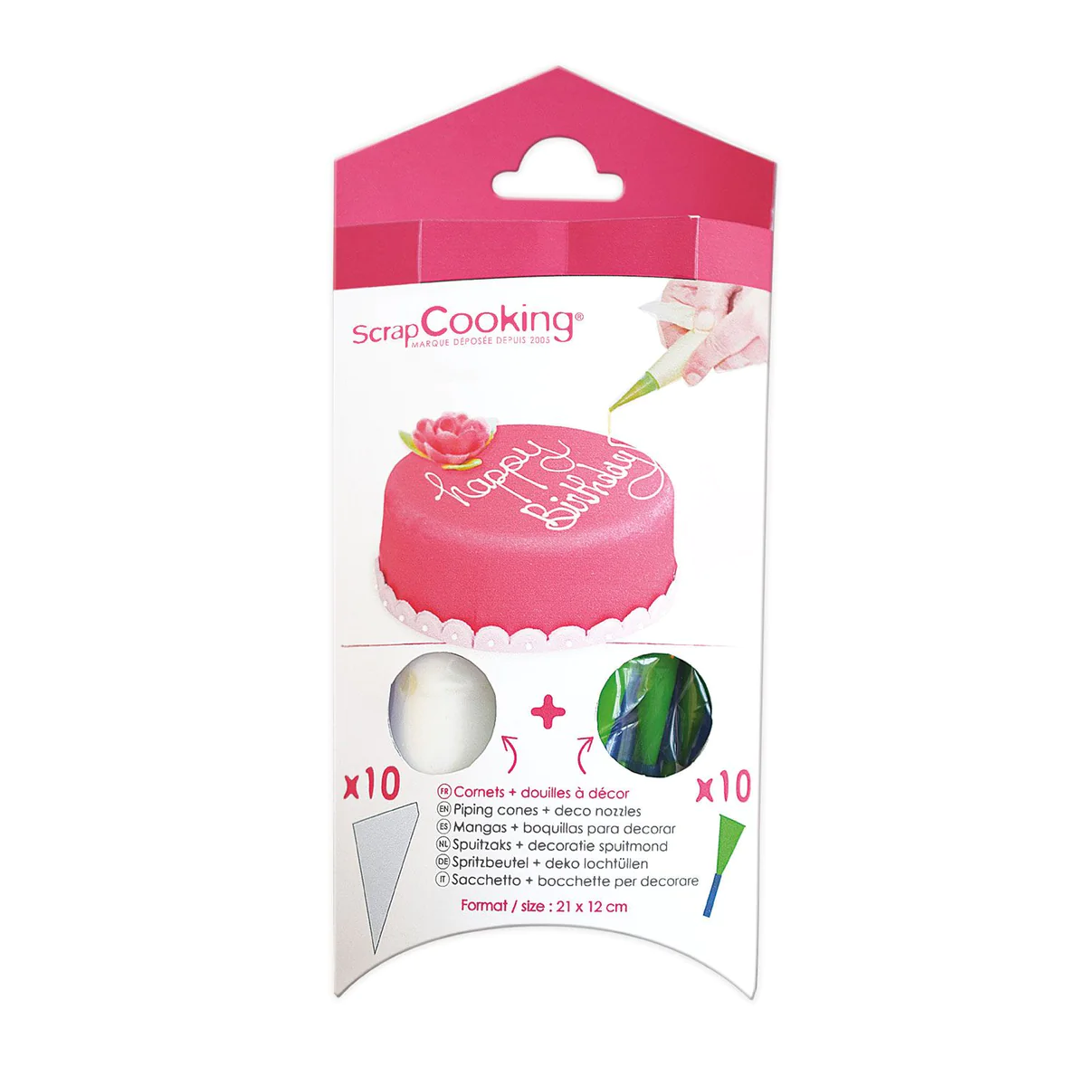 Kit 10 poches à douilles + 10 douilles à décor Scrapcooking