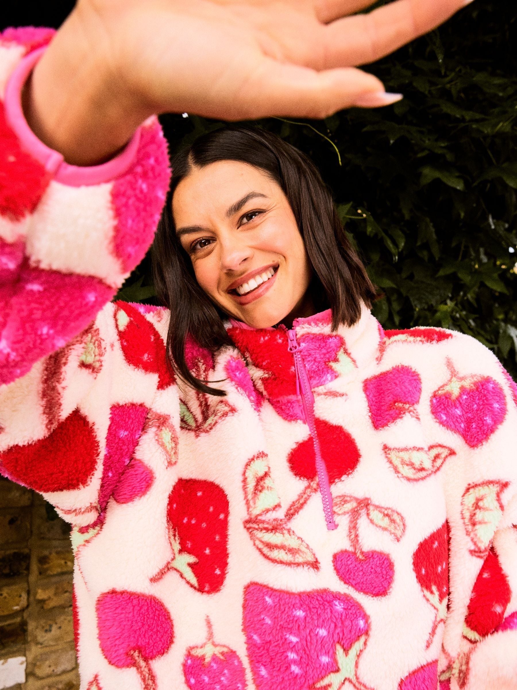 Skinnydip Cherry and Strawberry Longline Fleece