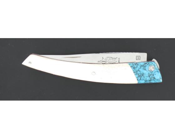 Le Thiers - Plein Manche Turquoise / Os de Chameau - Ressort, Platine et lame ciselés Couteau de Poche Le Thiers par l'Arbalète