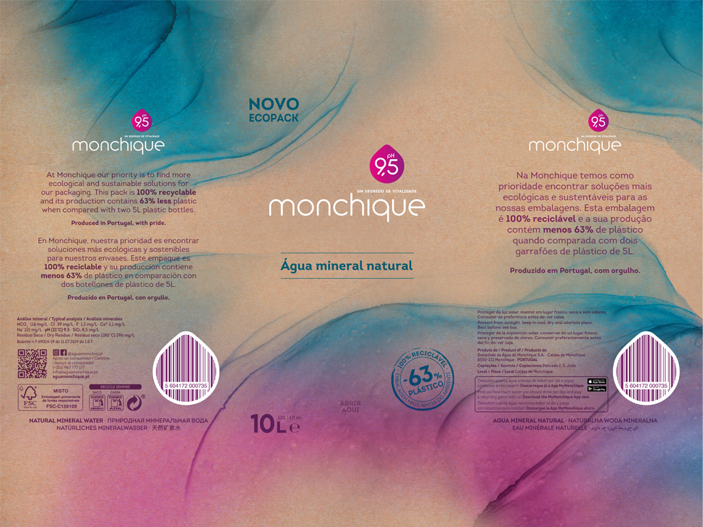 ÁGUA MONCHIQUE MINERAL ECOPACK 10L