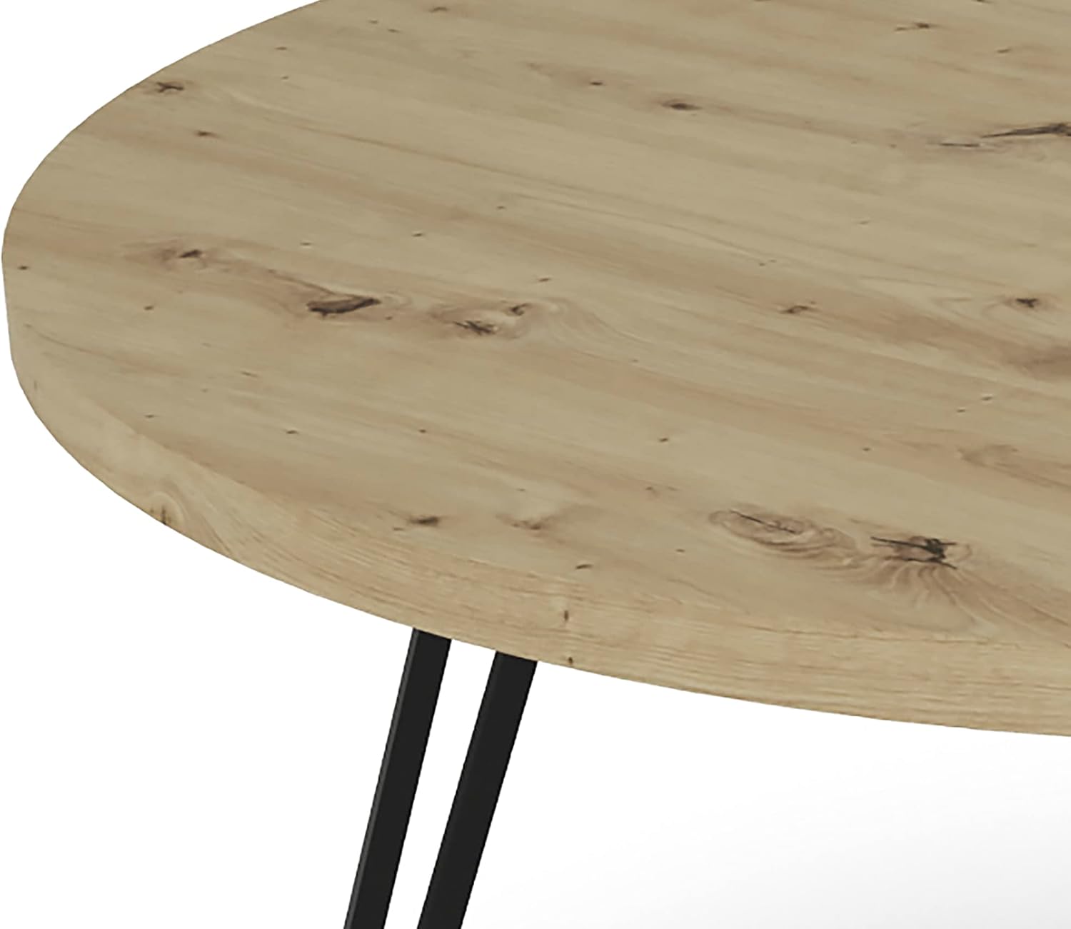 byLIVING Esstisch Marta/runde Tischplatte Artisan Eiche/Gestell Metall schwarz matt/Küchentisch für bis zu 5 Personen/D 120 cm, H 76 cm