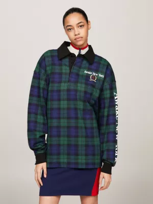 Camisa de rugby xadrez tartan Tommy x Awake NY