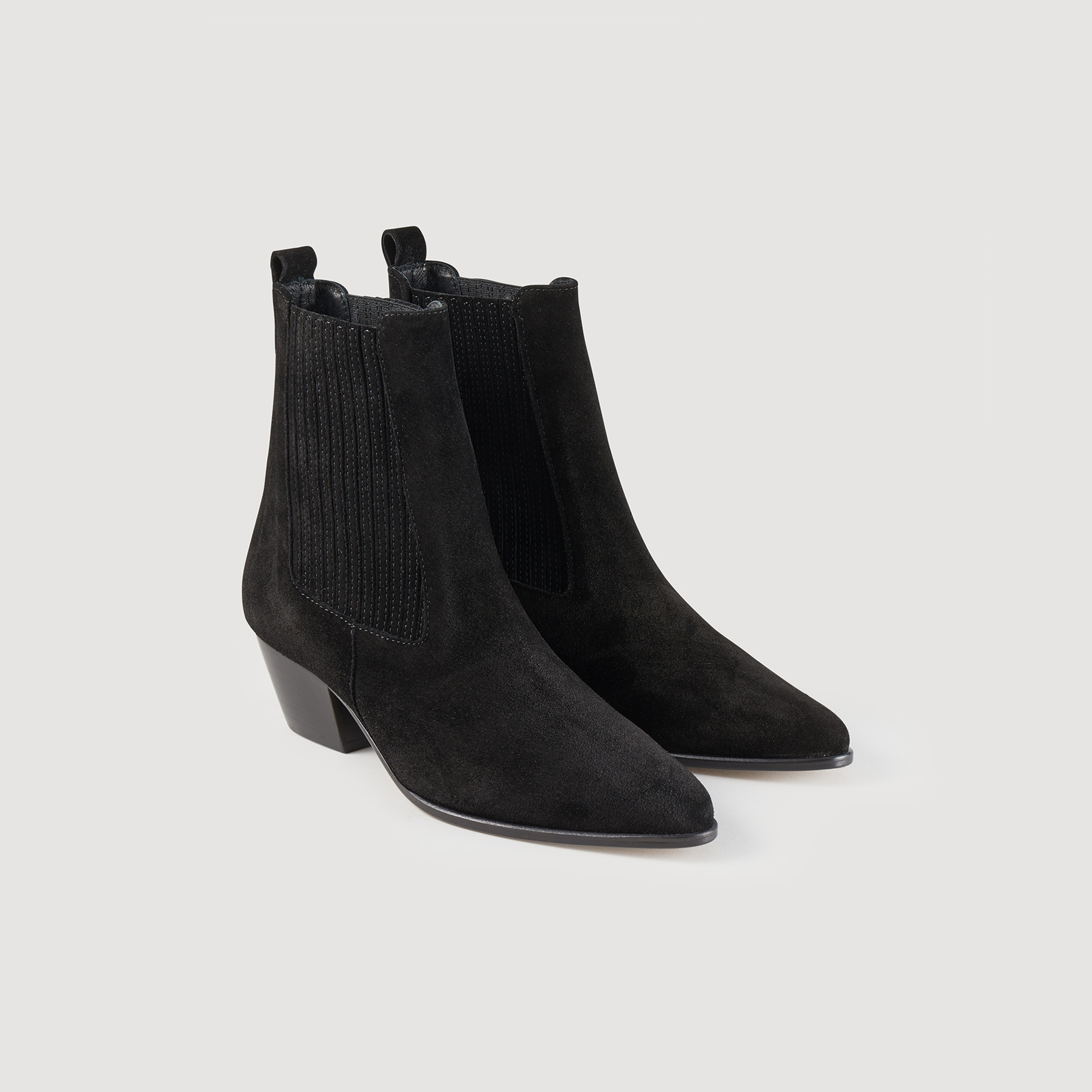 Boots en cuir á elastiques