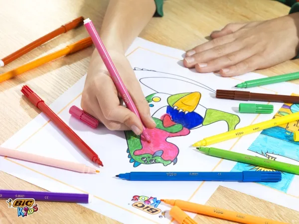 Farvetusser BIC Kids Visa Tynd Spids med 12 stk. ass. farver