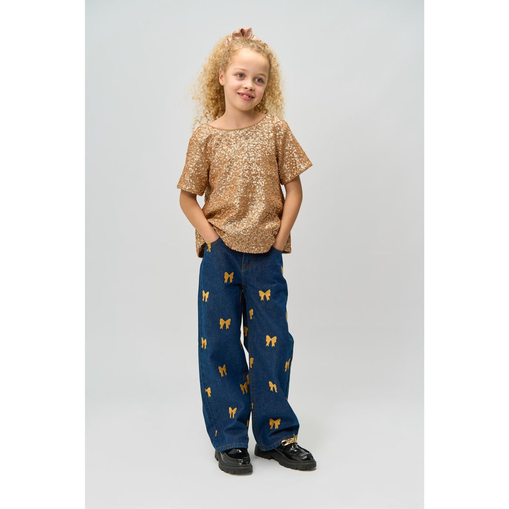 Køb The New Medium Blue Denim AOP Raquel Wide Jeans
