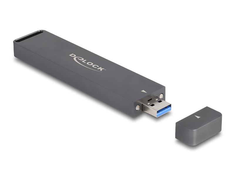 Delock Externes Gehäuse M.2 NVMe PCIe SSD, SATA SSD mit USB Delock Externes Gehäuse für M.2 NVMe PCIe SSD oder SATA SSD mit USB 10 Gbps Typ-A Stecker