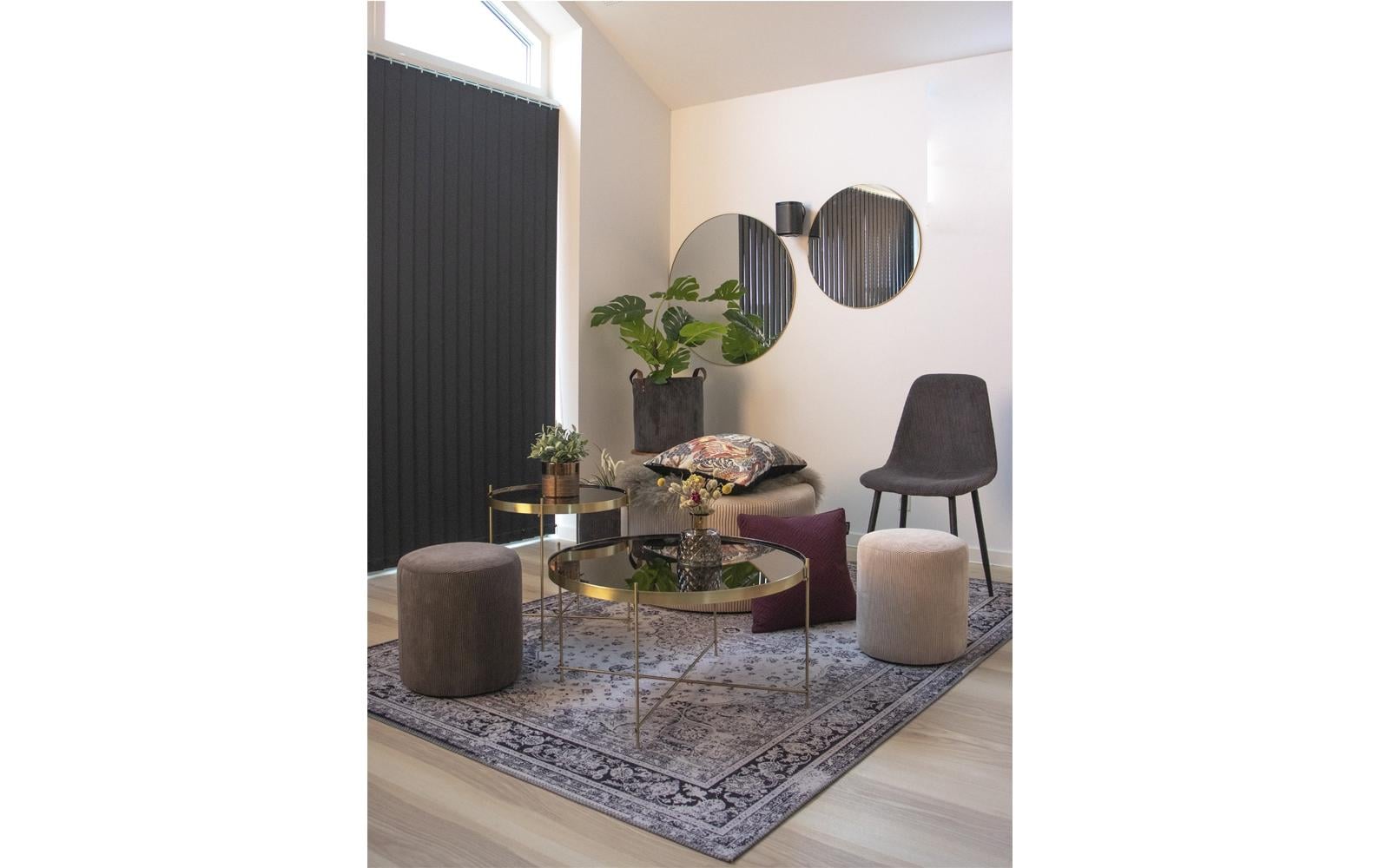 Spiegel Jersey Ø 80 cm, Messing<br>Wandspiegel aus Edelstahl