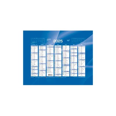 Quo Vadis - Calendrier bancaire 7 mois par face - 13,5 x 18 cm - bleu