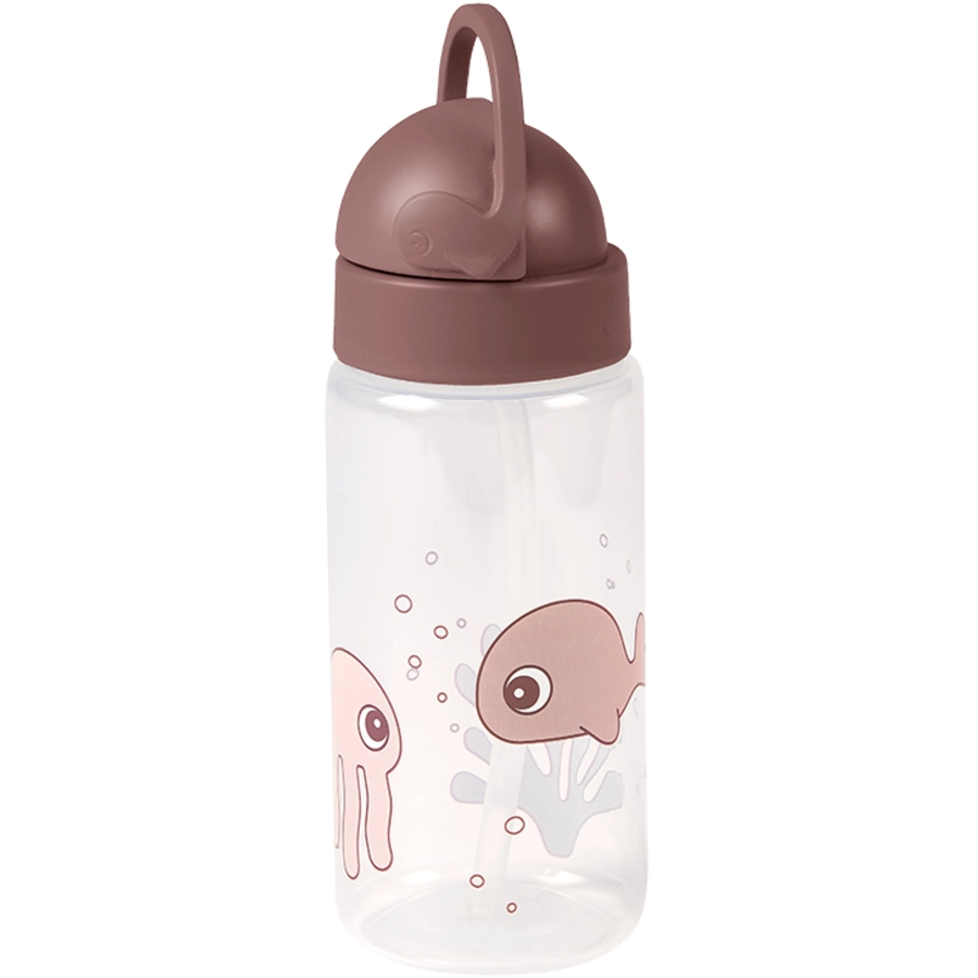 Done by Deer™ Trinkflasche mit Strohhalm Sea friends in rosa