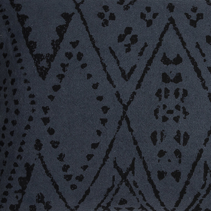 Coussin imprimé Lima Deco&Co bleu et noir L.50 x l.30 cm