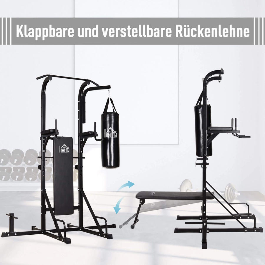 HOMCOM Kraftstation mit Klimmzugstange schwarz