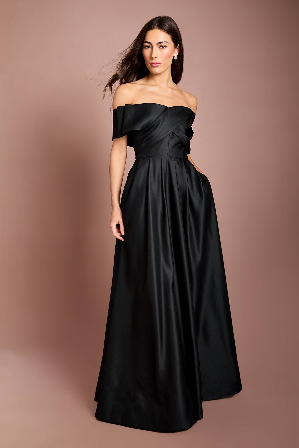 Coast Robe Longue En Satin Bardot À Détails Origami