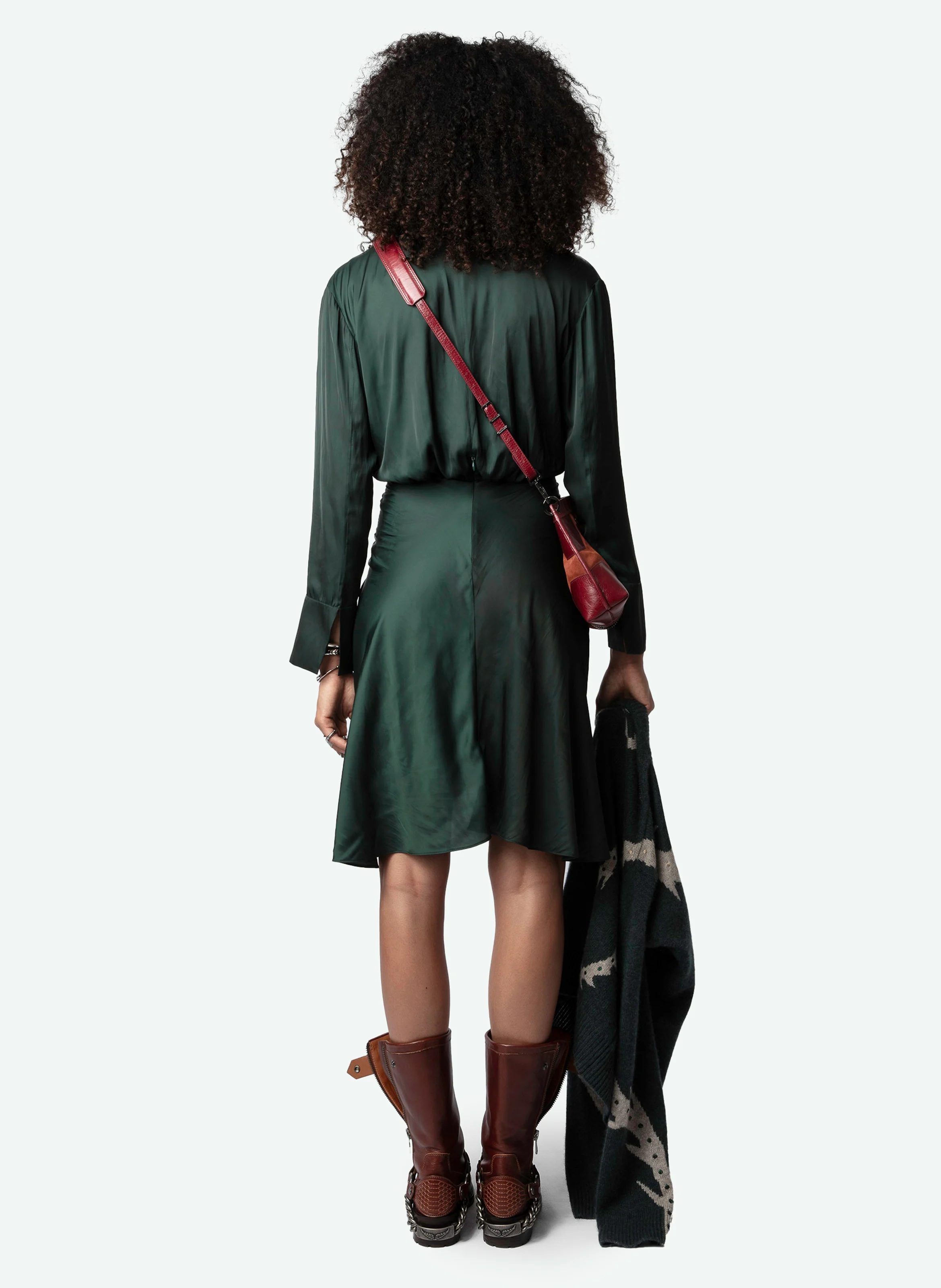 ROZO - Robe midi drapée | Vert