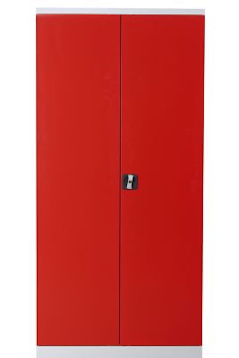 PROREGAL stalen kast Bee met 4 planken, afmetingen (H x B x D): 195 x 92 x 42 cm, gepoedercoat plankmateriaal, wit & rood