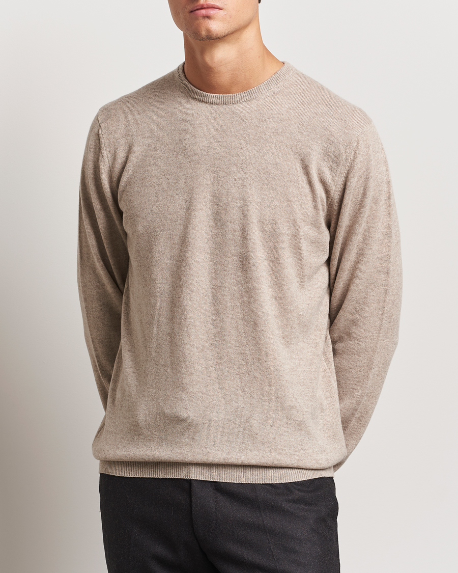 Piacenza Cashmere Cashmere Crew Neck Sweater Beige