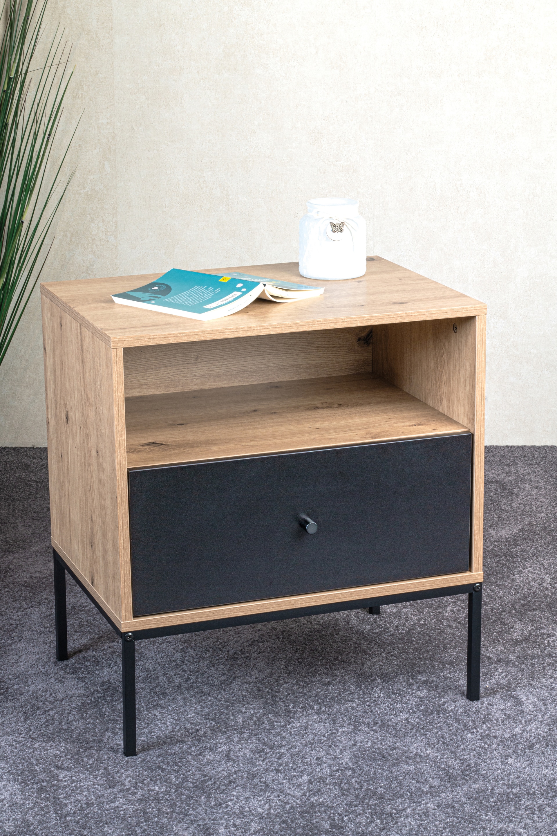 Konsole 55 x 42 cm braun/schwarz