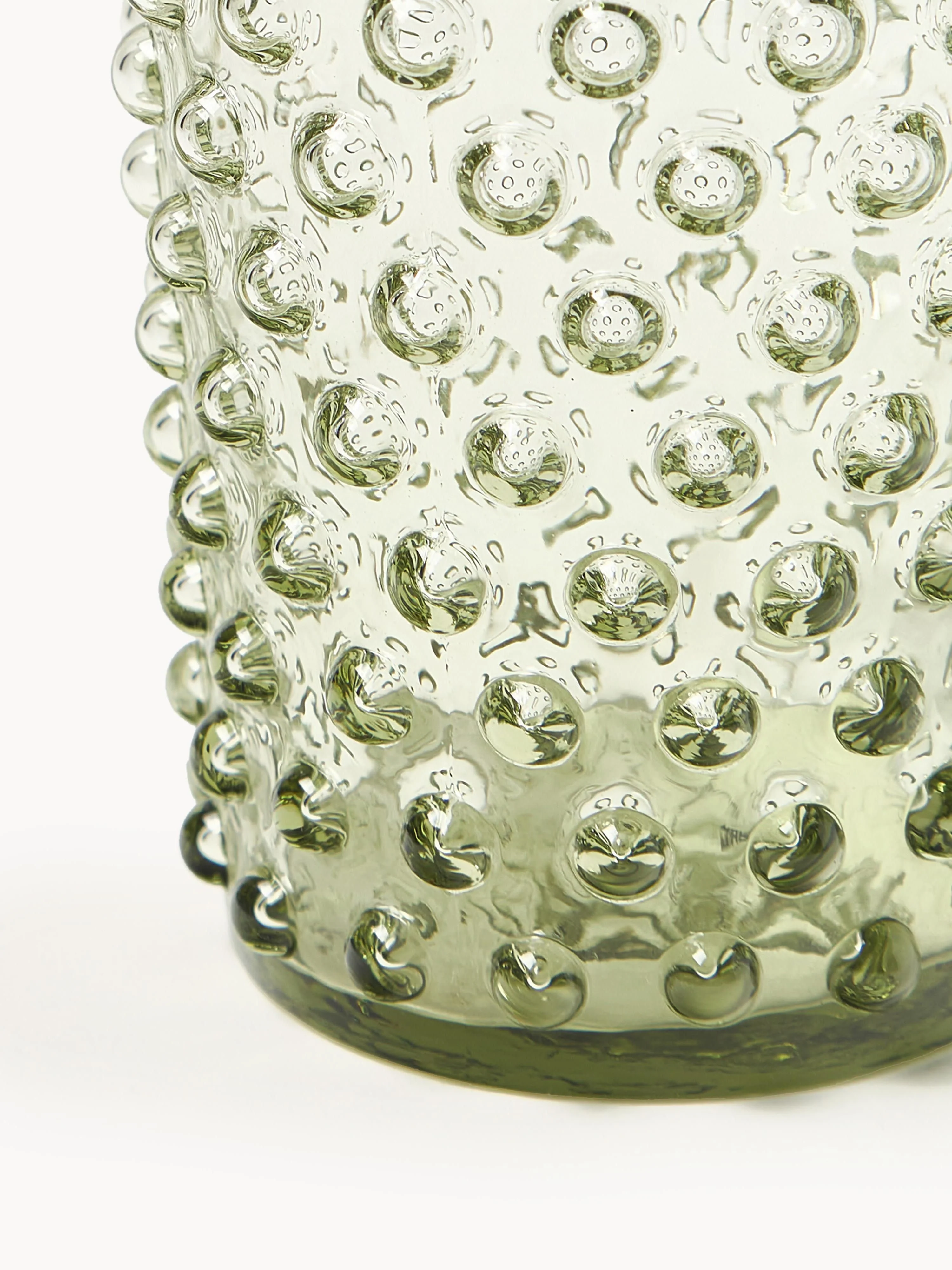 Mondgeblazen waterglazen Hobnail, 6 stuks