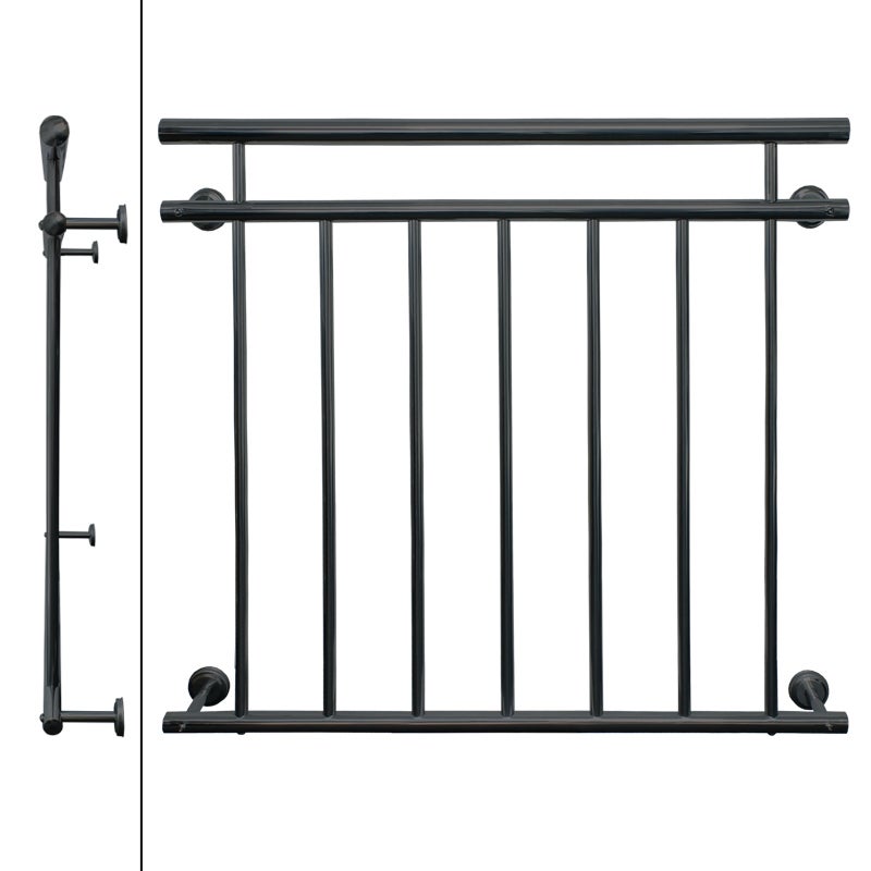 ECD Duitsland Franse balkonleuning 100 x 90 cm | met 7 vulstaven | antraciet | mat en structuur | van gepoedercoat staal | balkonleuning, balkonhek, raamrooster