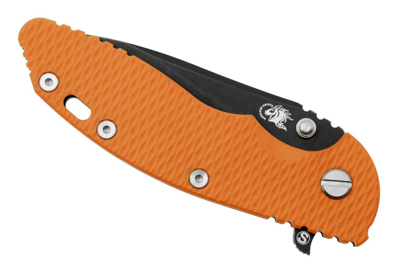Rick Hinderer XM18 3.5 Skinny Slicer Magnacut Black DLC Orange G10, zakmes