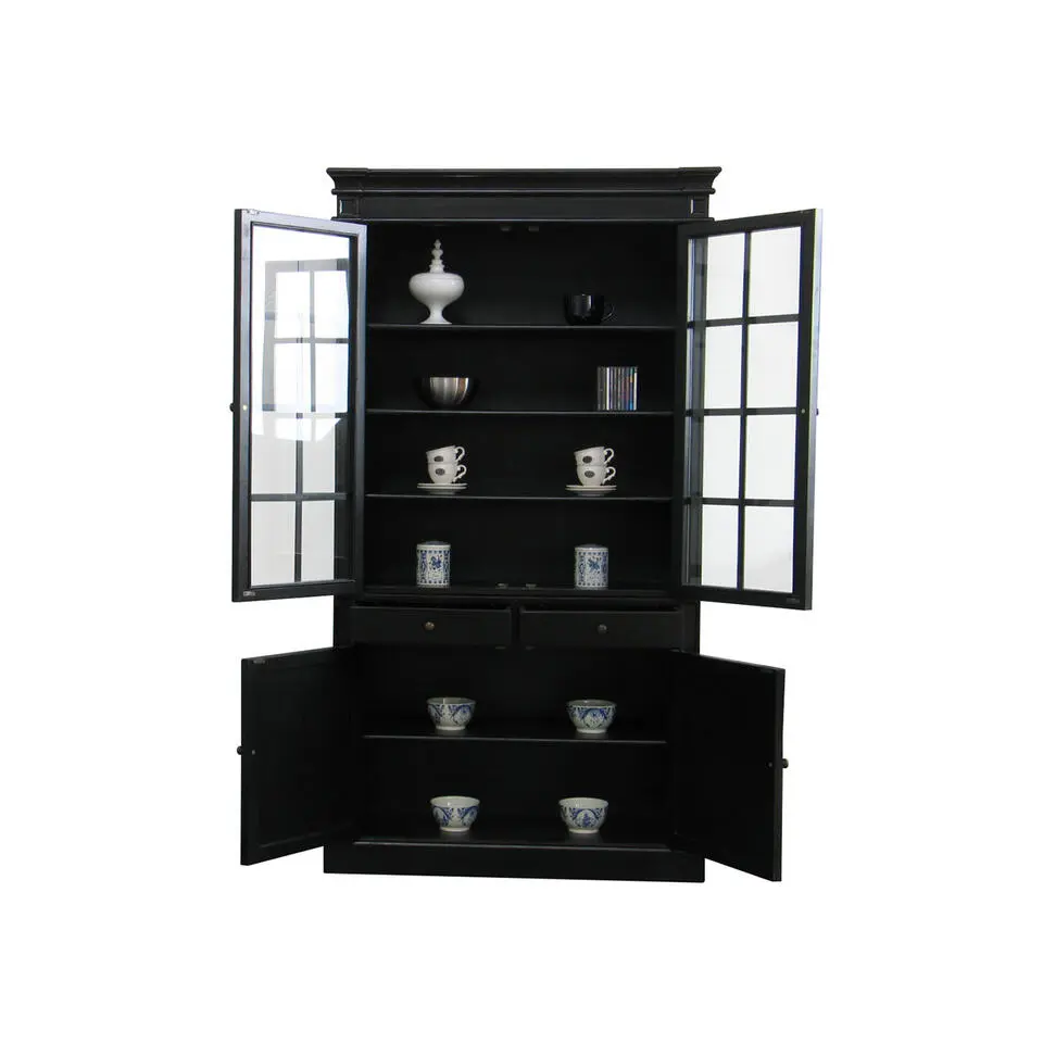 Hioshop Servieskast Mozart zwart dressoir met opzet