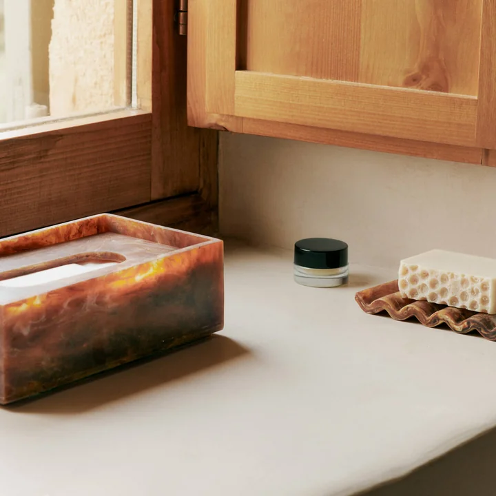 Ferm Living - Mist Kosmetiktücherbox, pearl