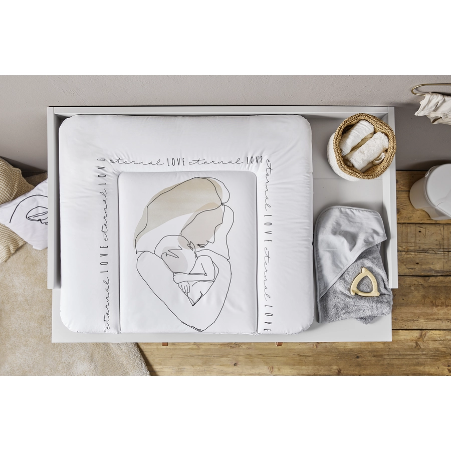 Rotho Wickelauflage Breit Motiv Line-Art Eternal Love 85 x 72 x 5 cm
