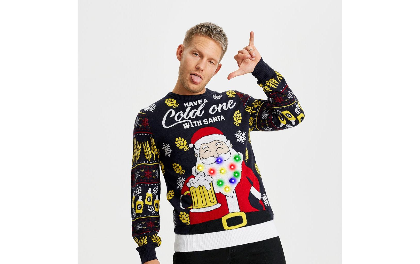 Have a Cold One With Santa LED XLWeihnachtspullover