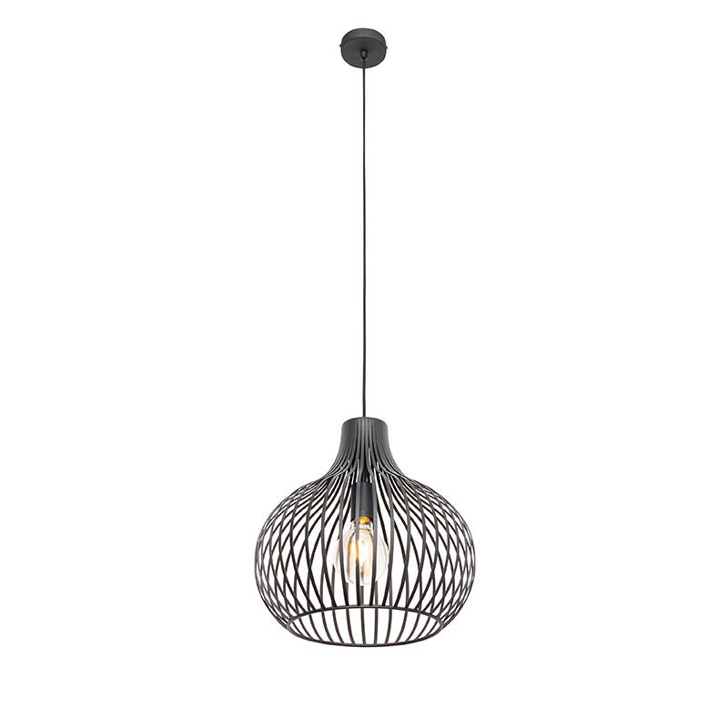 Moderne hanglamp zwart 38 cm - Saffira