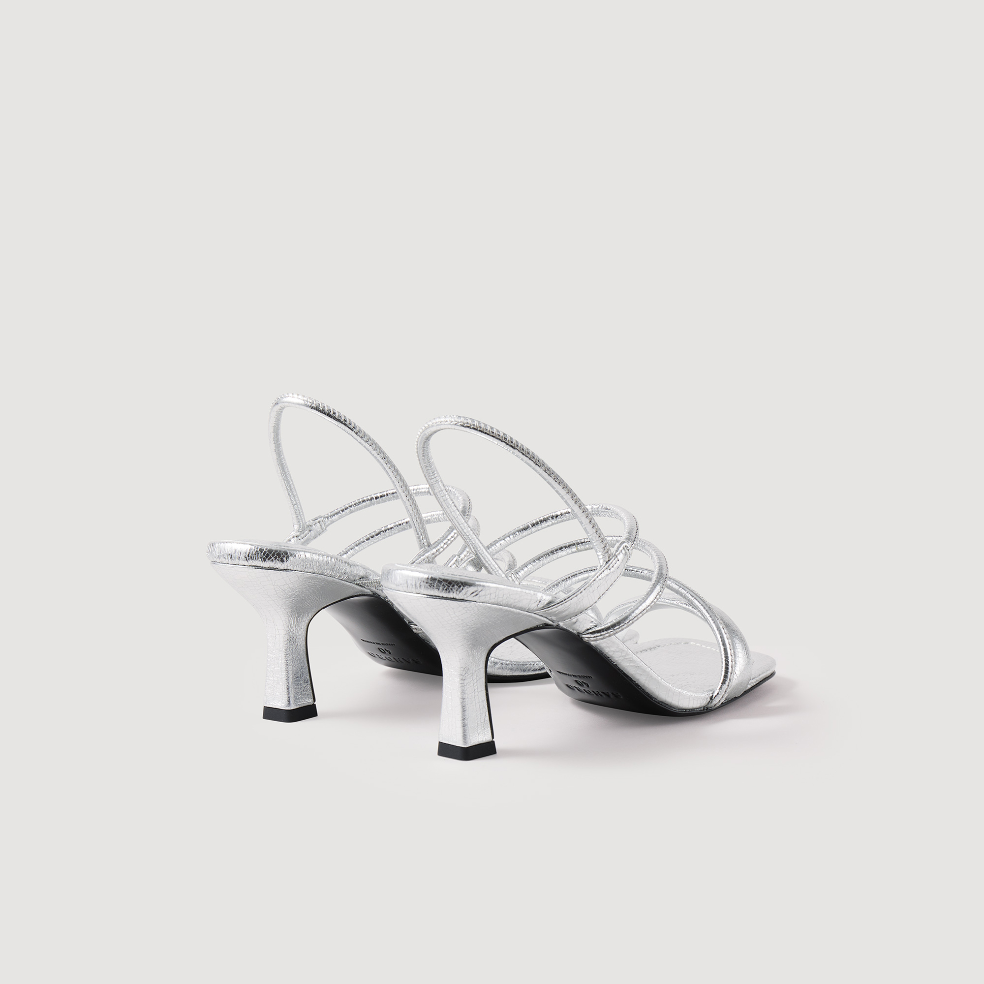 Sandales en cuir metallise