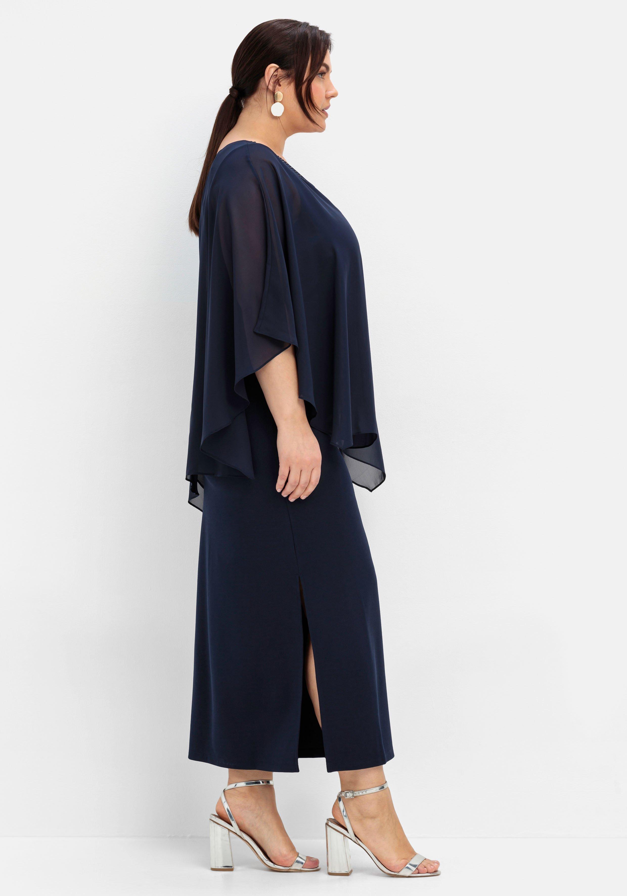 Abendkleid in A-Linie mit weiten Fledermausärmeln
