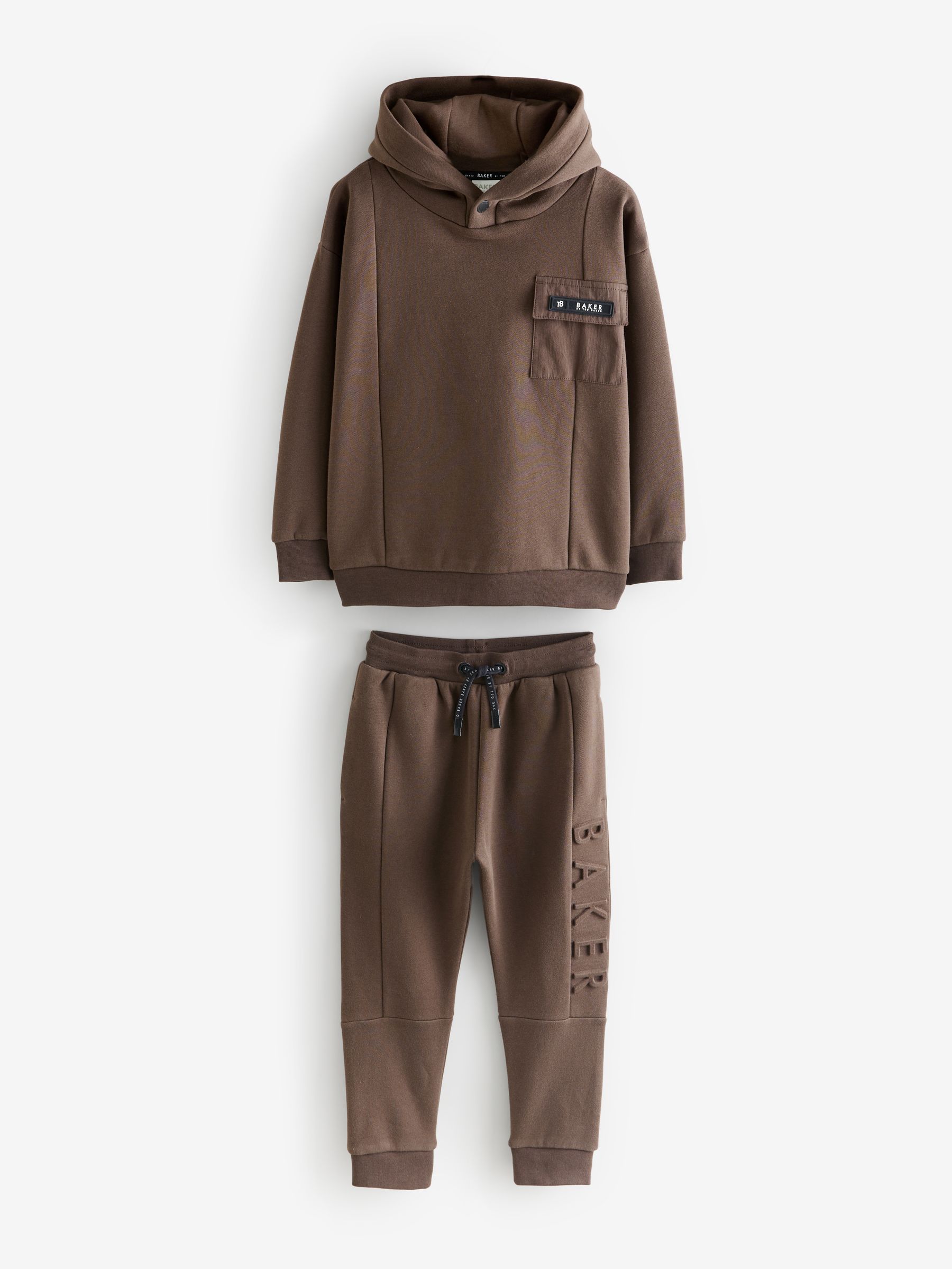 Baker by Ted Baker Oversized Brown Hoodie and Joggers Set