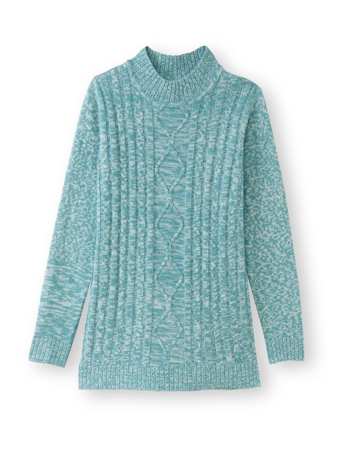 Pull col montant maille torsadée