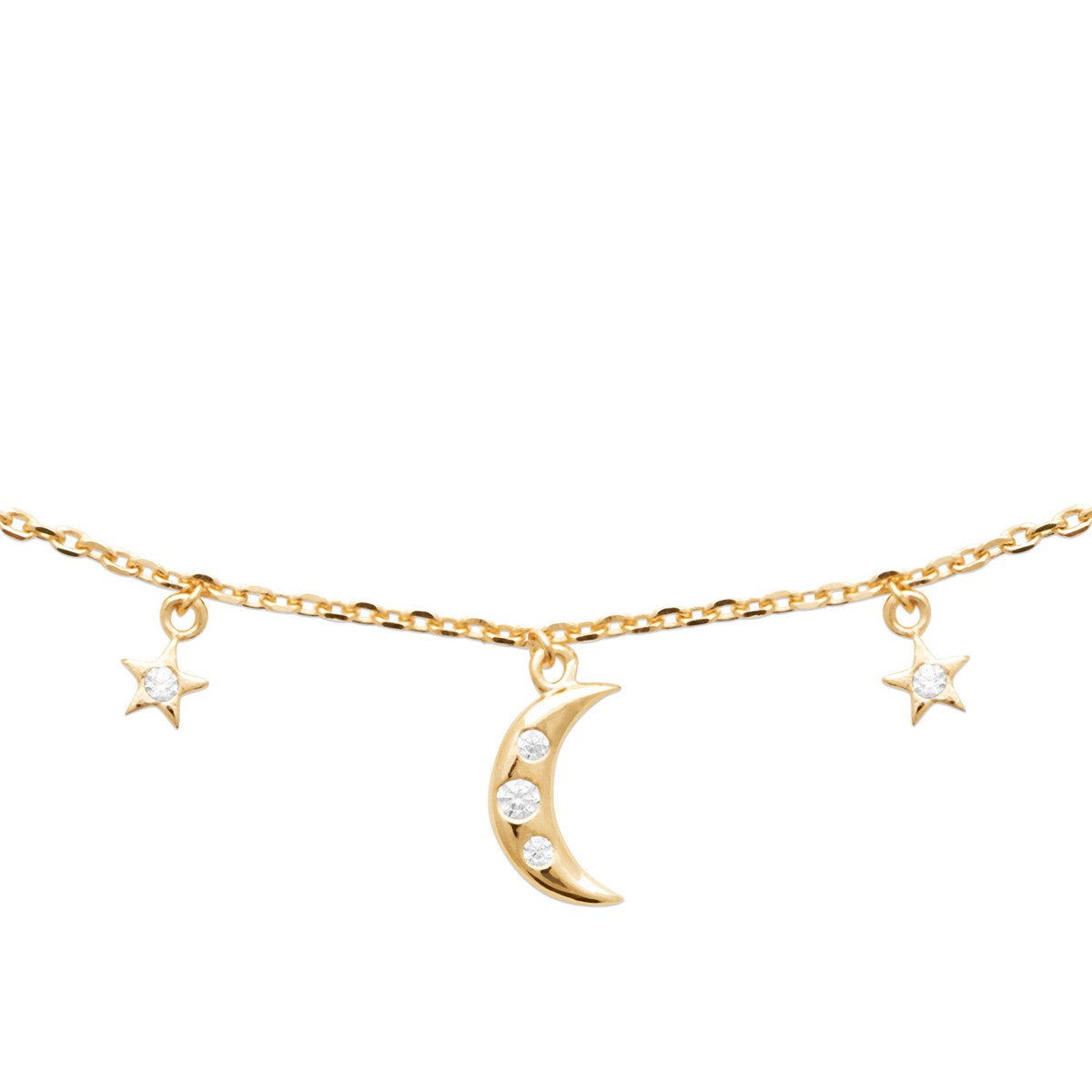 Collier Brillaxis pampilles étoiles et lunes