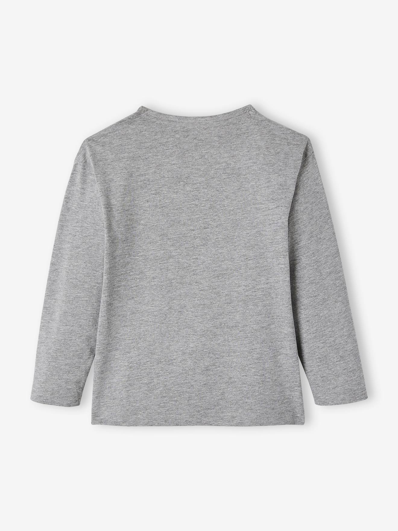 Camiseta infantil masculina com estampa divertida, marrom médio lisa com desenhos.