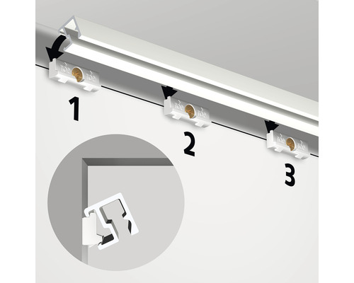 Schilderijrail Contour Rail wit 200 cm incl. montageset
