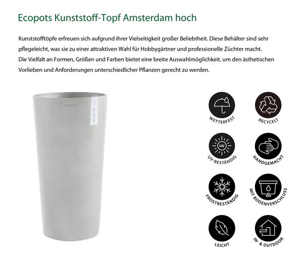 Ecopots Kunststoff-Topf Amsterdam hoch, rund