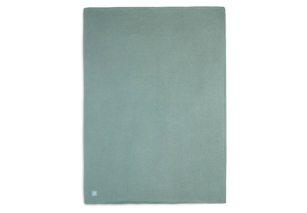mooi en kwalitatief goed dekentjebaby wiegdeken Basic Knit 75x100cm Forest Green/Fleece