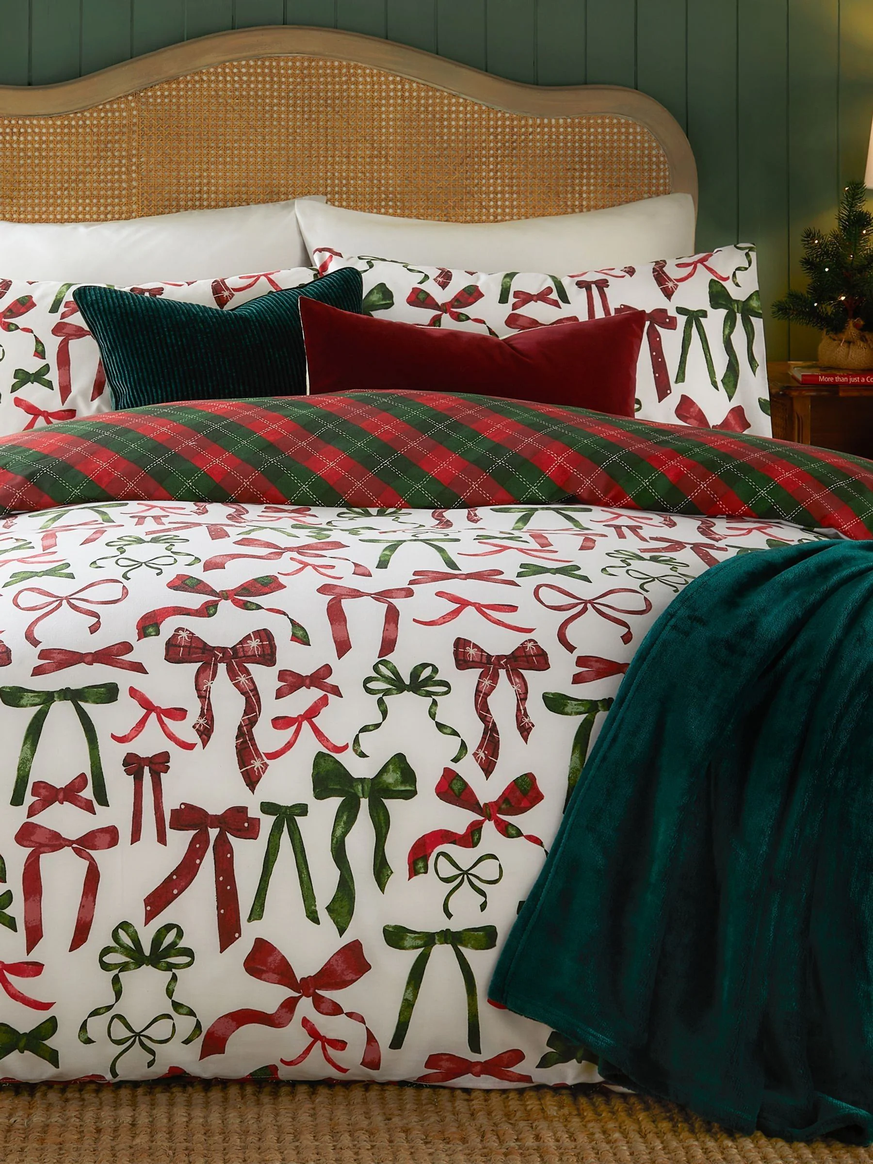 Furn Nathalie Bows Reversible Duvet Cover and Pillowcase Set