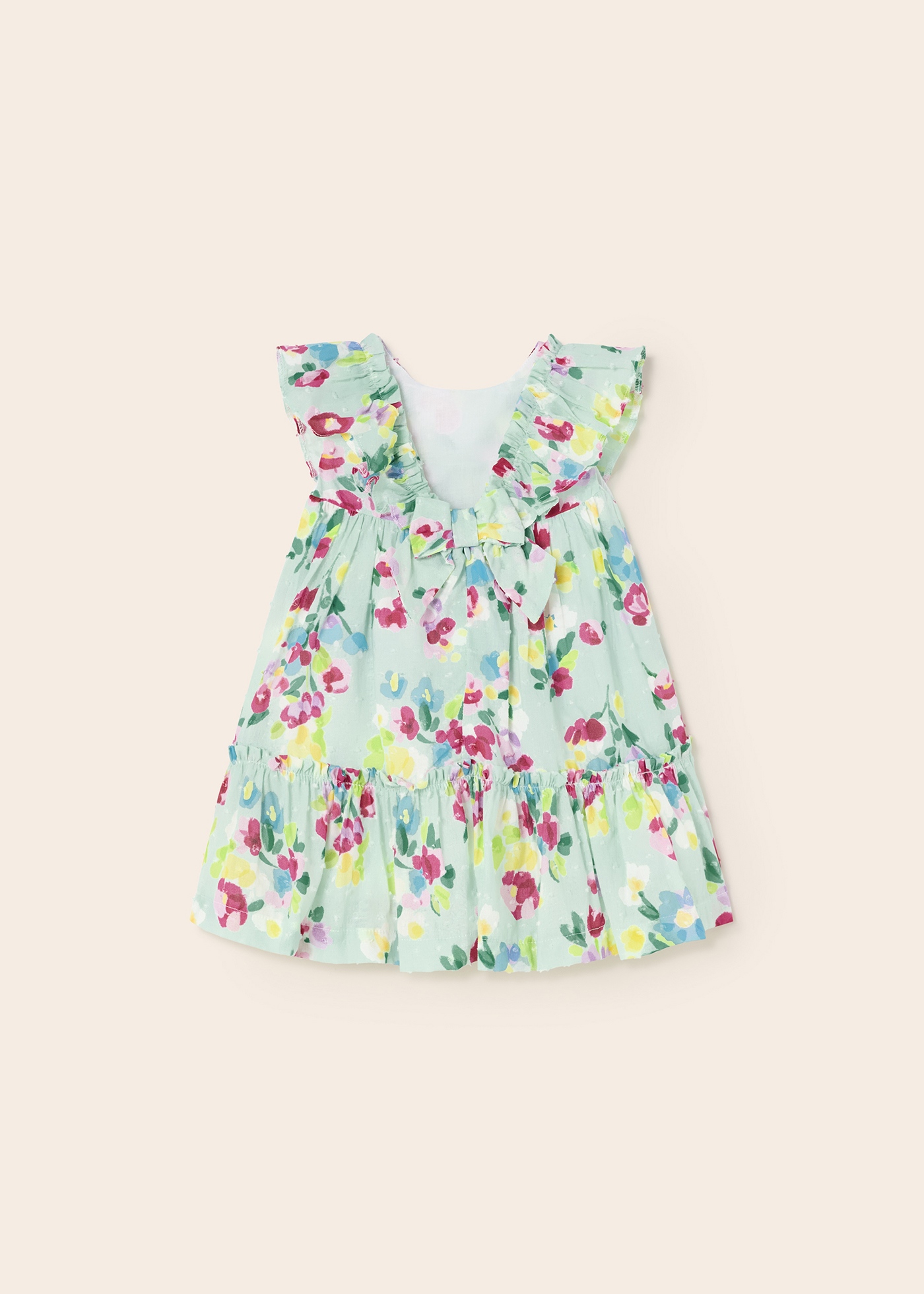 Vestido infantil com tecido de algodão plumeti estampado