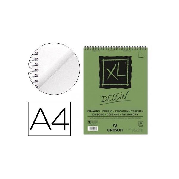 Canson Bloco de Desenho XL Dessin Din A3 Liso Microperfurado Espiral 21x29,7 Cm 50 Fls 160 Gr - 400039088