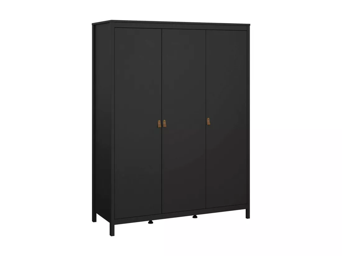 Garde-robe 3 portes Dsemiol, Meubles de chambre, Penderie de plain-pied, Placard à vêtements, 150x58 h199 cm, Noir
