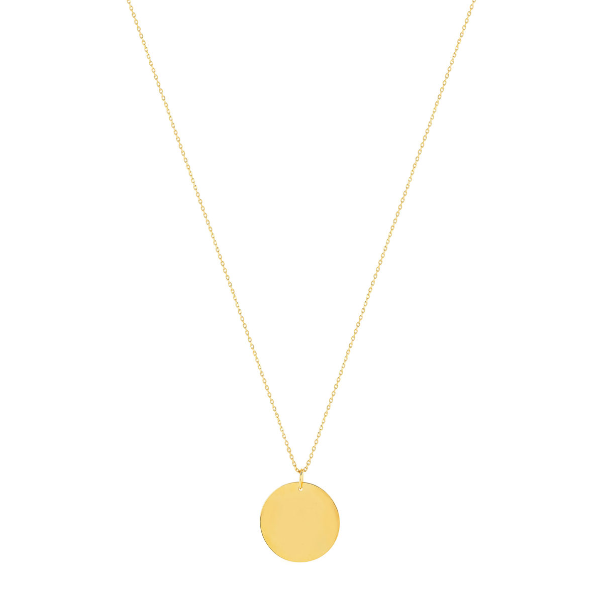 Collier plaqué or médaille personnalisable 45 cm