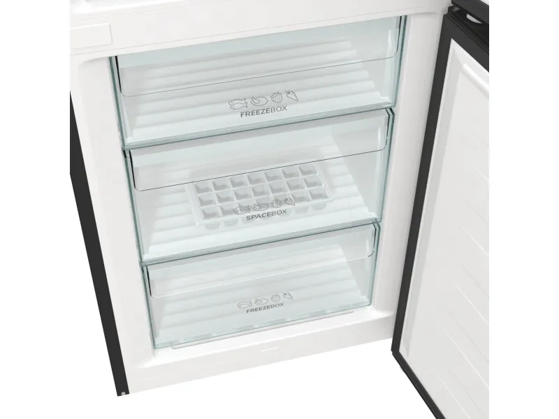 Gorenje NRK6192ABK4 - Køleskab/fryser - bund-fryser - bredde: 60 cm - dybde: 59.2 cm - højde: 185 cm - 300 liter - Klasse E - sort